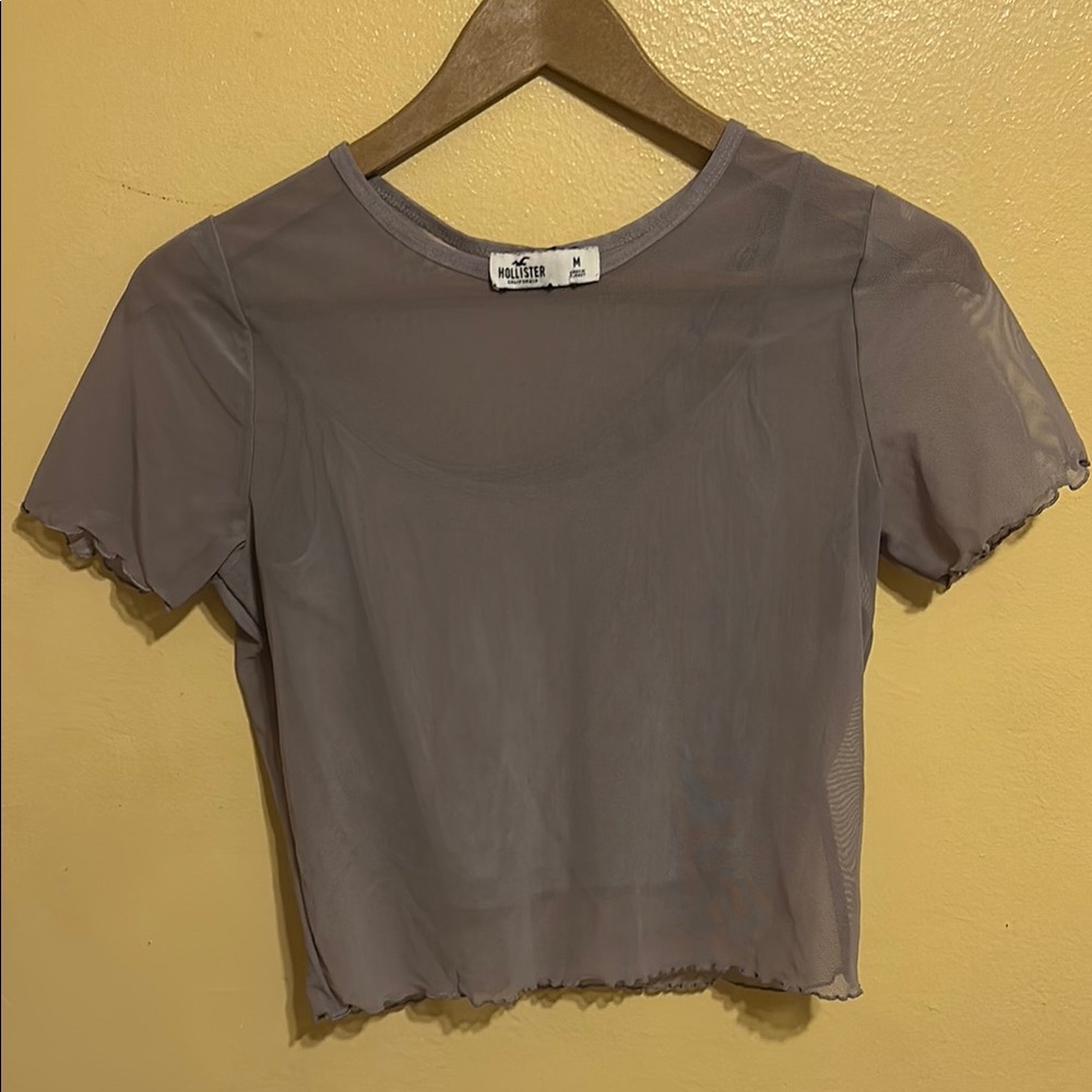 Hollister Women's Sheer Gray Top